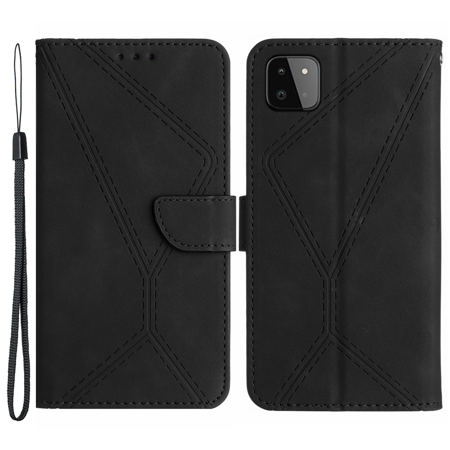 HT05 Skin-touch Phone Case for Samsung Galaxy A22 5G (EU Version) Imprinted Line Wallet Stand Leather Cover HT05 Skin-touch Phone Case for Samsung Galaxy A22 5G (EU Version) Imprinted Line Wallet Stand Leather Cover
